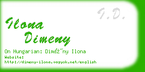 ilona dimeny business card